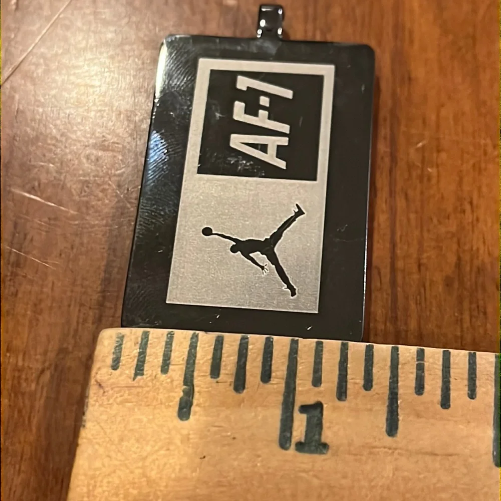 Nike Air Force One AF-1 Jordan Vintage Hang Tag Key Chain black metal